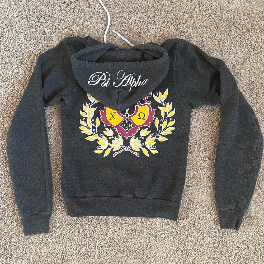 Chi Omega Crest Sweatshirt Psi Alpha Dark Grey